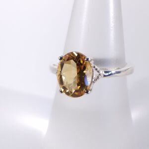 Brazilian Citrine 2.4 Carats Ring Sterling Silver Size 7